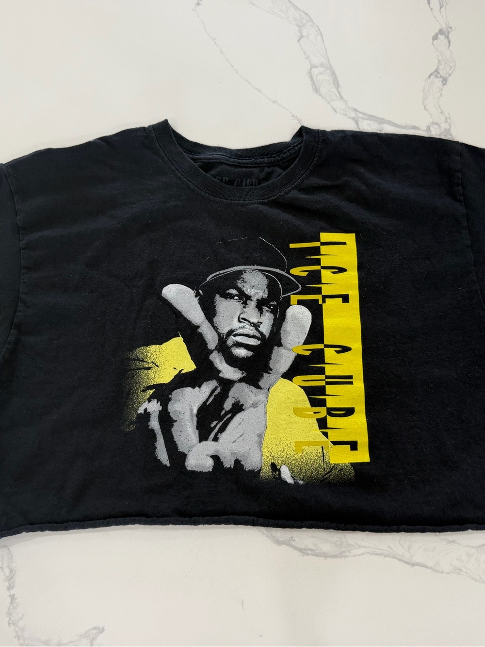 90s Style Ice Cube Graphic Crop Top Tee Retro Hip Hop Rap Merch Women’s Large